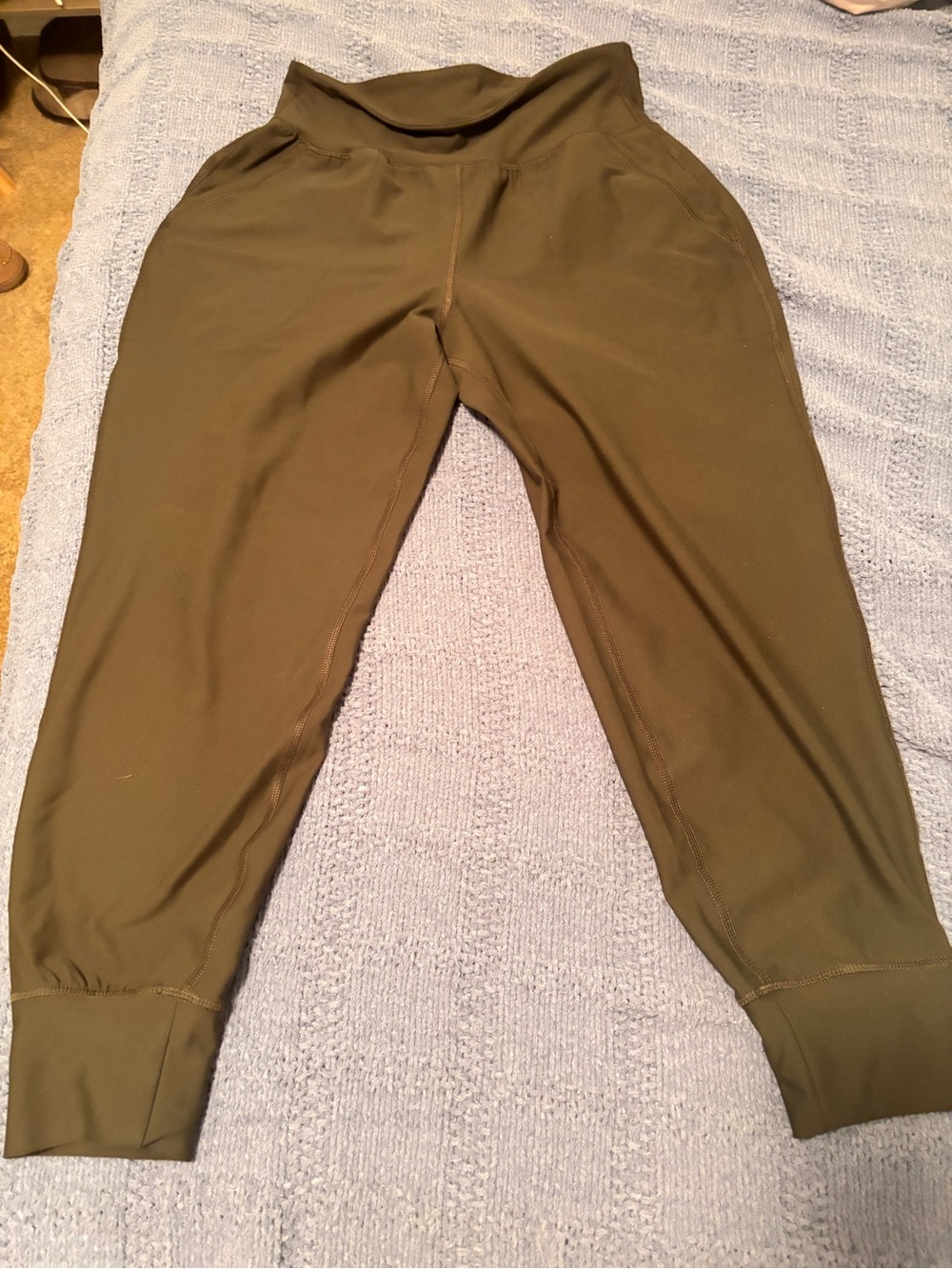 Womens Olive Green Athletic Joggers - Comfortable Stretch Bottoms